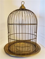 Large Antique Brass Bird Cage