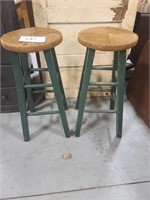 Green Bar Stools (2)