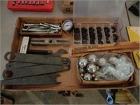 O-rings, ball bearings, wrenches, misc