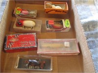 7 misc fishing lures in box