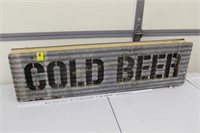 Cold Beer Corrugated Lighted Sign