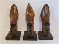 3 Bookends Made From Primitive Shoe Lasts