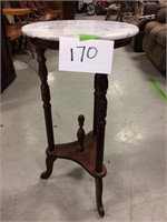 Marble Top Round Side Table Damaged