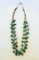 Vintage 3 Strand Turquoise Nugget  Heishi Necklace