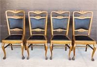 Matched Set of Four Antique Oak Chairs