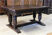 Neo Renaissance Style Oak Table.