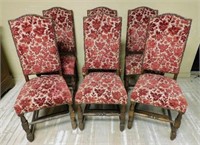 Louis XIII Style High Back Oak Chairs.