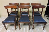 English Empire Style Walnut Chairs.
