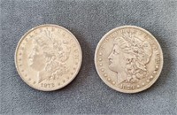 1878-P & 1879-S US Morgan Silver Dollar Coins