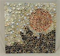 Mosaic Hand Made Clay and Glass Tile Artwork.