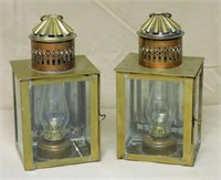 English Brass and Copper Carriage Lanterns.