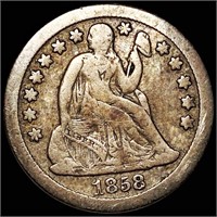1858-S Seated Liberty Dime NICELY CIRCULATED