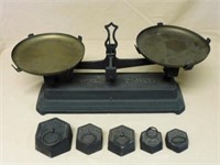 Cast Iron 10 Kilo Counter Scale with Weights.
