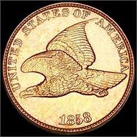 1858 Flying Eagle Cent CHOICE BU RED