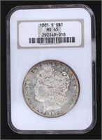 1881-S MS65 GEM Morgan Silver Dollar