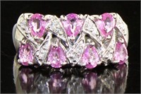 14kt Gold Natural 1.50 ct Pink Sapphire/Diam. Ring