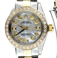 Oyster Perpetual 26 Lady Rolex w/MOP & Diamond