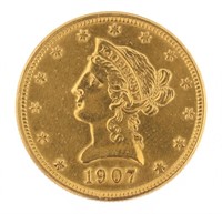 1907 Liberty Head $10.00 Gold Eagle