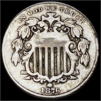 1876 Shield Nickel ABOUT UNCIRCULATED