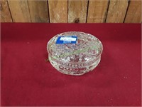 Vintage Glass Trinket Dish w/ Lid