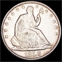 1858 Seated Half Dollar UNCIRCULATED