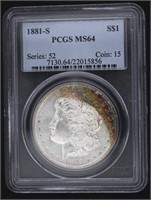 1881 San Fransisco MS64 Morgan Silver Dollar