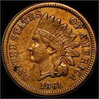 1861 Indian Head Penny NEARLY UNCIRCULATED