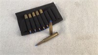 Rifle stock ammo sleeve w/ 7 rounds of 25-06 Rem