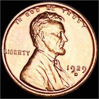 1929-D Lincoln Wheat Penny CHOICE BU RED