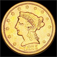 1875-S $2.50 Gold Quarter Eagle NEARLY UNC