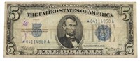 1934 Blue Seal $5.00 Silver Certificate *Star Note