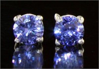 Beautiful Natural Blue Iolite Stud Earrings