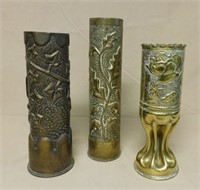 Artillery Shell Trench Art Vases.