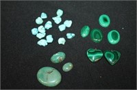 Turquoise and Malachite Cabochons