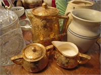 Gold Color Teapot Set – Teapot, Creamer, Sugar