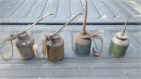 Group of 4 vintage oil cans