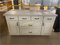 6 Drawer Kitchen Cabinet 62x26x36'' - White