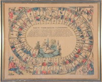 Early German Board Game Lithograph
