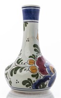 Dutch Delft "DP" Polychrome Ceramic Bud Vase