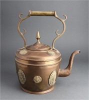 Middle Eastern Or Indian Brass And Copper Teapot