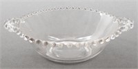 Venetian Clear Glass Double Handle Bowl