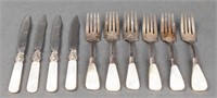 Sterling Silver and Mother of Pearl Flatware, 10