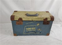 Vtg. Tung-sol Tubes Metal Carry Case W/ Some Tubes