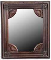 Beveled Mirror in Arts & Crafts Wood Frame