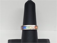.925 Sterling Silver Rainbow Band