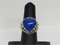 .925 Sterling Silver Blue Lapis Ring