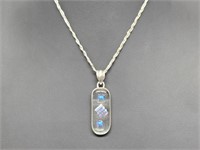 .925 Sterling Silver Gemstone Pendant & Chain