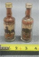 2- Unique Cowboy Sand Art Bottles