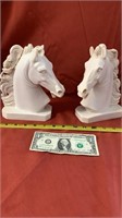 Set of Marble type Horse Head Book ends
