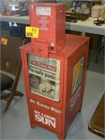 VINTAGE ST. LOUIS SUN NEWSPAPER DEISPENSER WITH